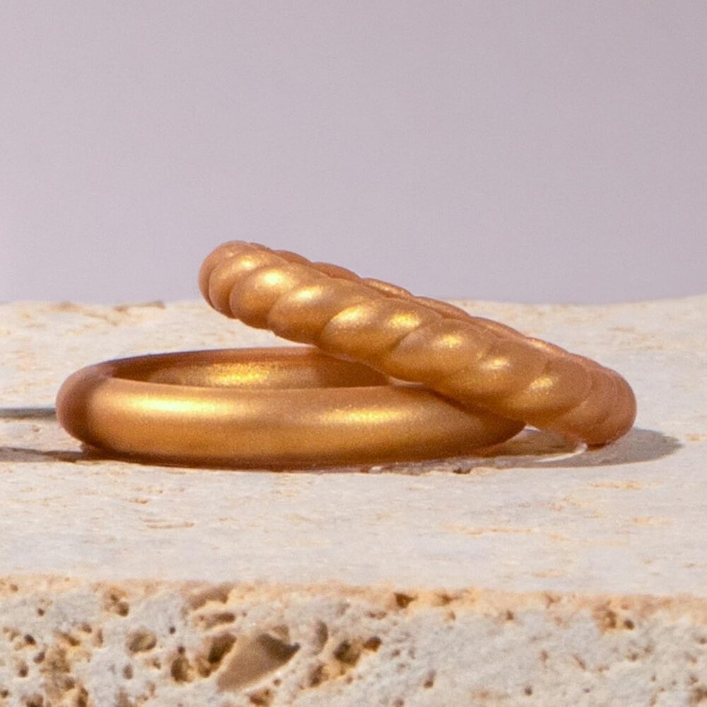 Women's Stackable Chevron Silicone Ring - Durable… - image 3